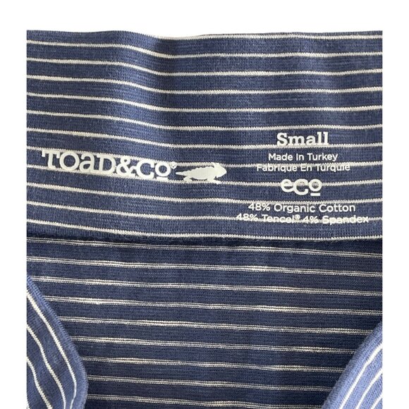 Toad & Co Moxie Skirt‎ Blue Lean Stripe Organic Striped Small Stretch Pocket $85 - Picture 7 of 10